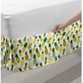 thumbnail image 2 of Doodle Bed Skirt, Cartoon Style Fruits Simplistic Hand Drawn Tropical Pineapples with Stripes and Dots, Elastic Bedskirt Dust Ruffle Wrap Around for Bedding Decor, 4 Sizes, Multicolor, by Ambesonne, 2 of 2