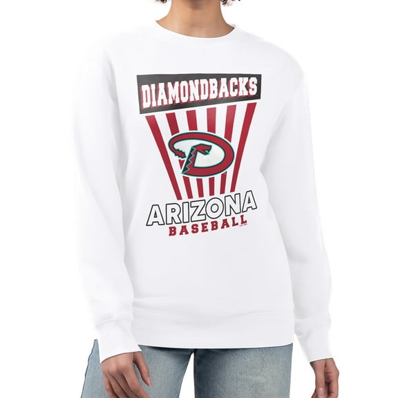 Women's Starter White Arizona Diamondbacks Poster Print Team Fleece Pullover Sweatshirt
