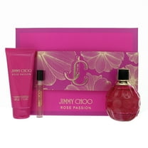 Jimmy Choo Rose Passion by Jimmy Choo 3 Piece Gift Set - 3.3 Oz Eau De Parfum Spray, 0.25 Oz Eau De Parfum Spray, 3.3 Oz Perfumed Body Lotion Gift Set for Women