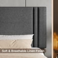 thumbnail image 6 of Honfach King Bed Frame, Velvet Upholstered Platform Bed Frame, Solid Wood Slats & Heavy Duty Feet Support, No Box Spring Needed, Noise-Free, Easy Assembly, Dark Gray, 6 of 8