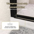 thumbnail image 2 of Noble House 35" Folding Pivot Hinged Shower Door, Semi-Frameless Reversible Bi-Fold Bathroom Glass Panel, Matte Black, 2 of 7