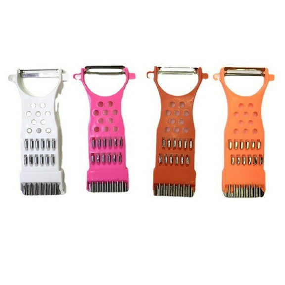 geerera Stainless Steel Carrot Grater, 4-in-1 Vegetable Cutter & Peeler, Kitchen Tool for Fruits, Salad Prep, Home Cooking
