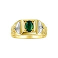 thumbnail image 1 of RYLOS Men's Rings Yellow Gold Plated Silver Rings Designer Weave Band 7X5MM Gemstone  Ring Green Sapphire September Birthstone Rings For Men Size 9, 1 of 7