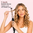 thumbnail image 4 of Prizm 3-in-1 Interchangeable Barrel Curling Wand Set-0.6 to 1 Inch Tapered Curling Iron with 1 Inch Round Brush, Dual Voltage Travel Hair Wand Curler, Fast Heat, Ionic Anti Frizz Champagne Gold, 4 of 8