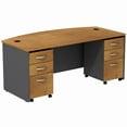 thumbnail image 3 of Series C 72" Bowfront Desk with Pedestal in Natural Cherry - Engineered Wood, 3 of 5