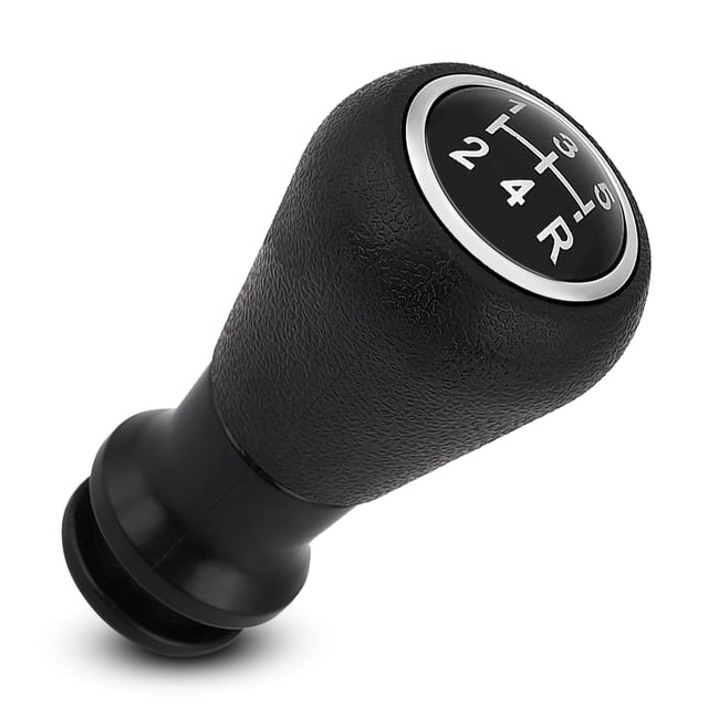 Cabezal de pomo de cambio de marchas BuyWeek 5 velocidades para Peugeot 106 107 205 206 207 405 Citroen C1 C3 C4 Negro Plata 95 x 50 mm