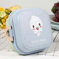 thumbnail image 3 of 1Pc Wheat Straw Fiber Kids Lunch Box Double Layer Mini Food Container #Blue Lid, 3 of 4