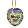 thumbnail image 4 of Auriga Fine Jewelry 24K Gold-trim Lacquer Dipped Blue Real Pansy with Gold-tone Necklace for Women 20", 4 of 6