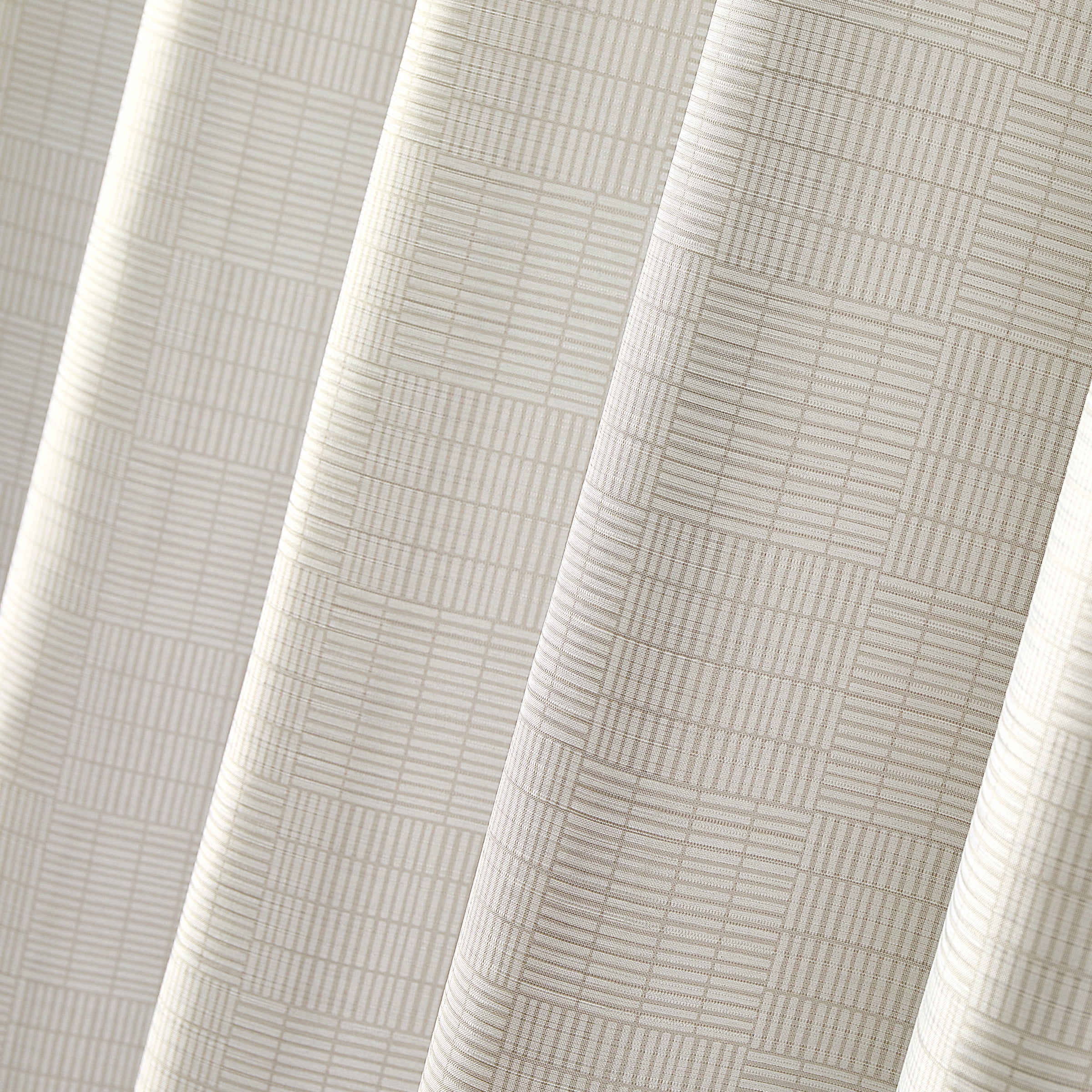 Mainstays Linear Square Beige Fabric Shower Curtain, 72” x 72”