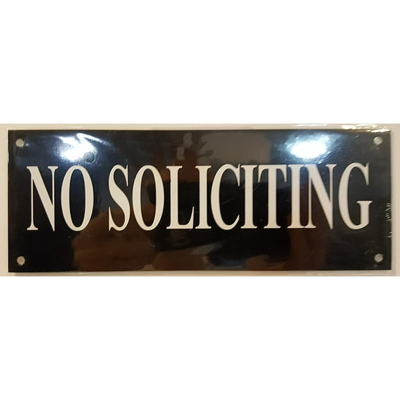 NO SOLICITING T BLACK SIGN ( Aluminium 3X8 , RUST FREE )(ref-2022-4)