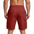 thumbnail image 5 of Resicozy Cargo Shorts for Men Summer Cotton Stretch Casual Shorts with Multi Pockets Outdoor Baggy Cargo Shorts Saffron S, 5 of 5