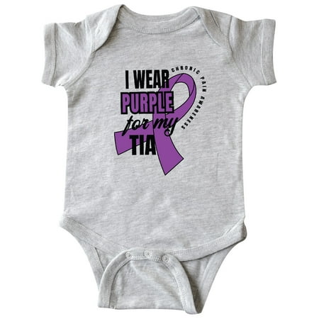 

Inktastic Chronic Pain I Wear Purple For My Tia Gift Baby Boy or Baby Girl Bodysuit
