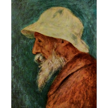 Self Portrait With White Hat 1910 Canvas Art Pierre Auguste Renoir 24 X 36