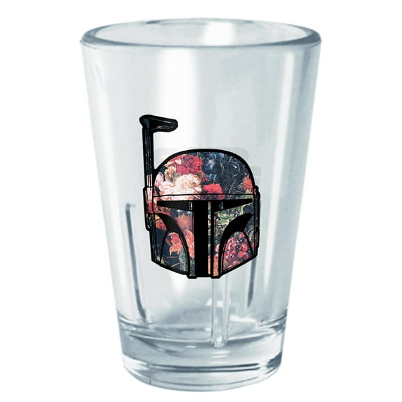 Star Wars Boba Fett Helmet Floral Tritan Shot Glass Clear 2 oz.