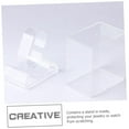thumbnail image 4 of Cajas de 6 uds., caja de almacenamiento para relojes, soporte cuadrado, exhibición de reloj de pulsera, práctico soporte para orejera, caja de reloj, accesorios de relojes de plástico, 4 of 5