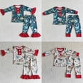 thumbnail image 2 of Venta al por mayor de pijamas de dinosaurios de Navidad para niños, conjunto de manga larga para niño y niña, pantalones para niños, ropa de dormir para niños pequeños, ropa de dormir, 2 of 2