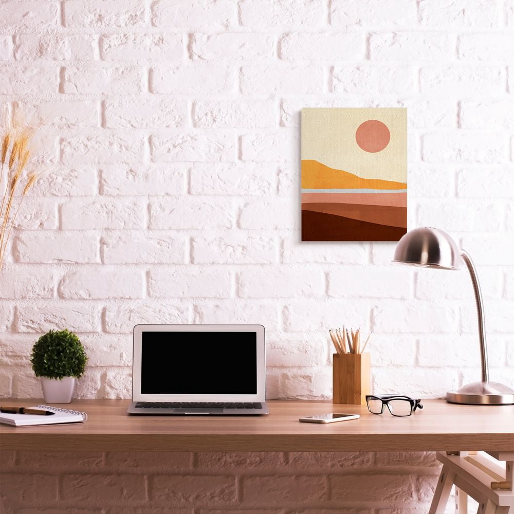Stupell Industries Abstract Beach Landscape Bold Sun Color Block Canvas Wall Art Design by Victoria Borges, 16" x 20"