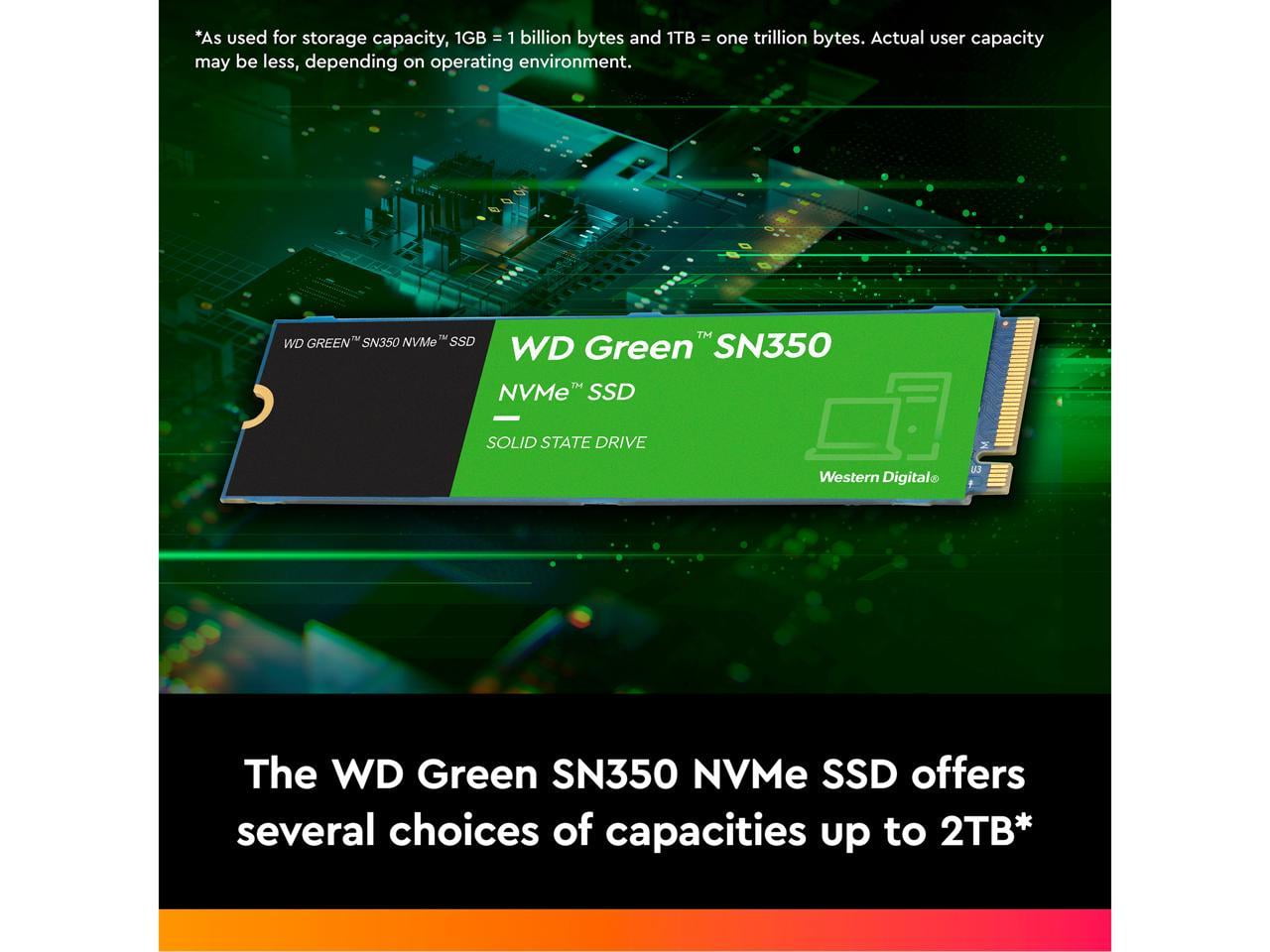 Western Digital 1TB WD Green SN350 NVMe SSD, QLC Internal M