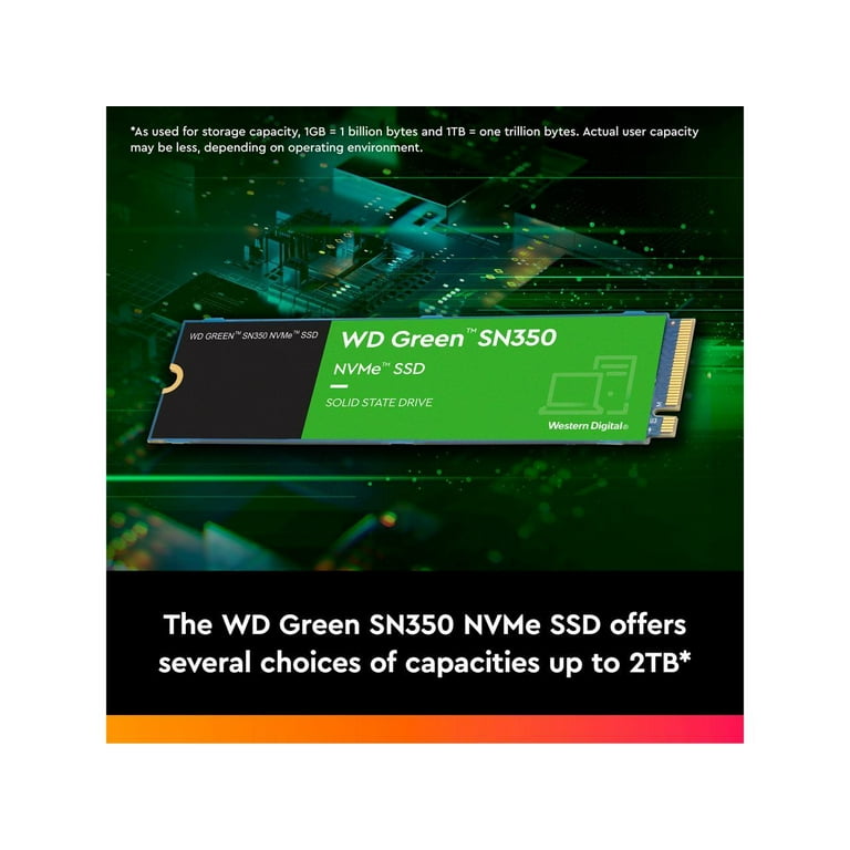 Western Digital 2TB WD Green SN350 NVMe SSD, QLC Internal M.2 2280