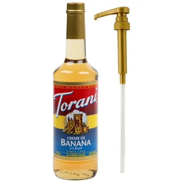 Torani Creme de Banana flavor Syrup (25.4 Oz) and 1 Torani Syrup Pump