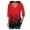 Red, variant on LEAVINGSUO Women's Plus Size Round Neck Long Sleeve Women's Lace 3/4 Sleeve V Neck T Shirt Ladies Floral Blouse Tunic Tops Plus Size