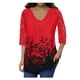 thumbnail image 2 of ICHUANYI Clearance Women's Lace 3/4 Sleeve V Neck T Shirt Ladies Floral Blouse Tunic Tops Plus Size(Red, XL) ICHUANYI WER2023080705843, 2 of 4