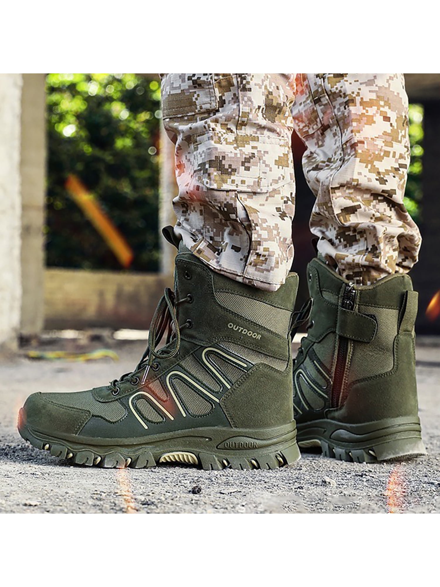Outdoor Men's Tactical Hiking  Trail  Work Shoes Casual Waterproof Walking Boots 
