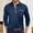 Navy, variant on Adult Men's Polo Shirt Long Sleeve Button Tees Shirts Basic Black Men T Shirts