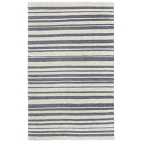 Alora Decor Sun 8'6" x 11'6" Stripe Ivory/Blue Woven Area Rug