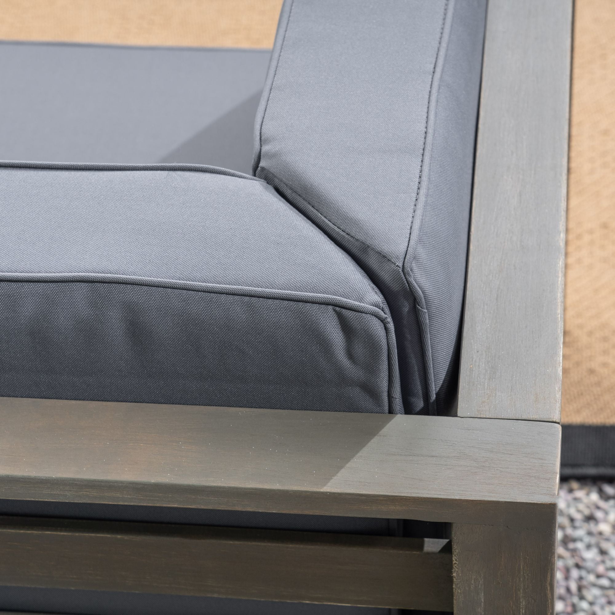 12-Piece Gray Contemporary Outdoor Furniture Patio Sectional Sofa Set - Gray Cushions