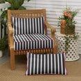 thumbnail image 2 of Set of 2 Charcoal Black and White Stripe With Pink Trim Sunbrella Outdoor Pillow 20", 2 of 2