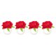 thumbnail image 5 of 4 hebillas de servilletas con rosas artificiales, anillos decorativos para fiesta (rojos), 5 of 6