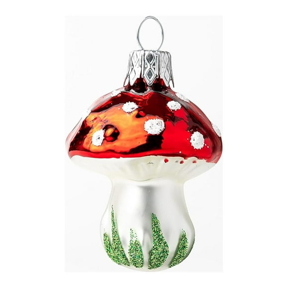 MISSUNNY Mini Lucky Christmas Ornament - Redcap Toadstool Glossy Finish Miniature Mushroom for Tree Decor