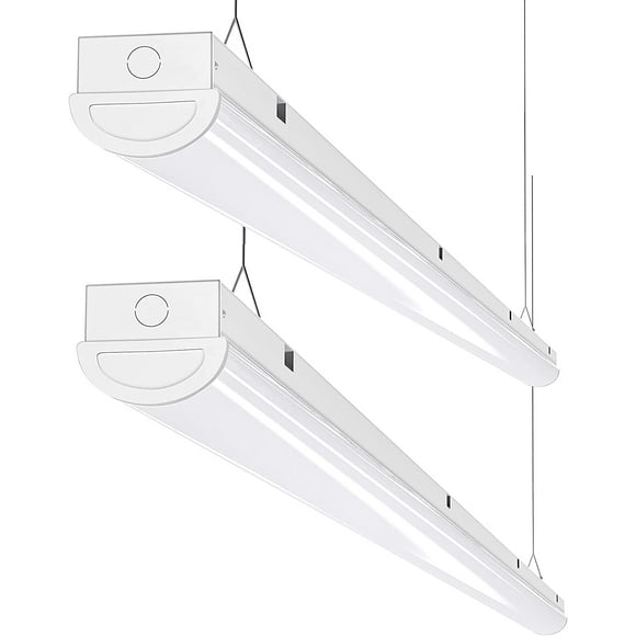 110W LED Shop Light 8FT Linear Strip Lights Linkable | 12000 Lumens | 5000K | 8 Foot Garage Lights | Surface Mount and Hanging Ceiling Lighting Fixture | 2 Pack