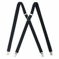 thumbnail image 1 of TOPTIE Men's Solid Suspenders Elastic 3/4 Inch X Back Adjustable Suspenders-Black, 1 of 7