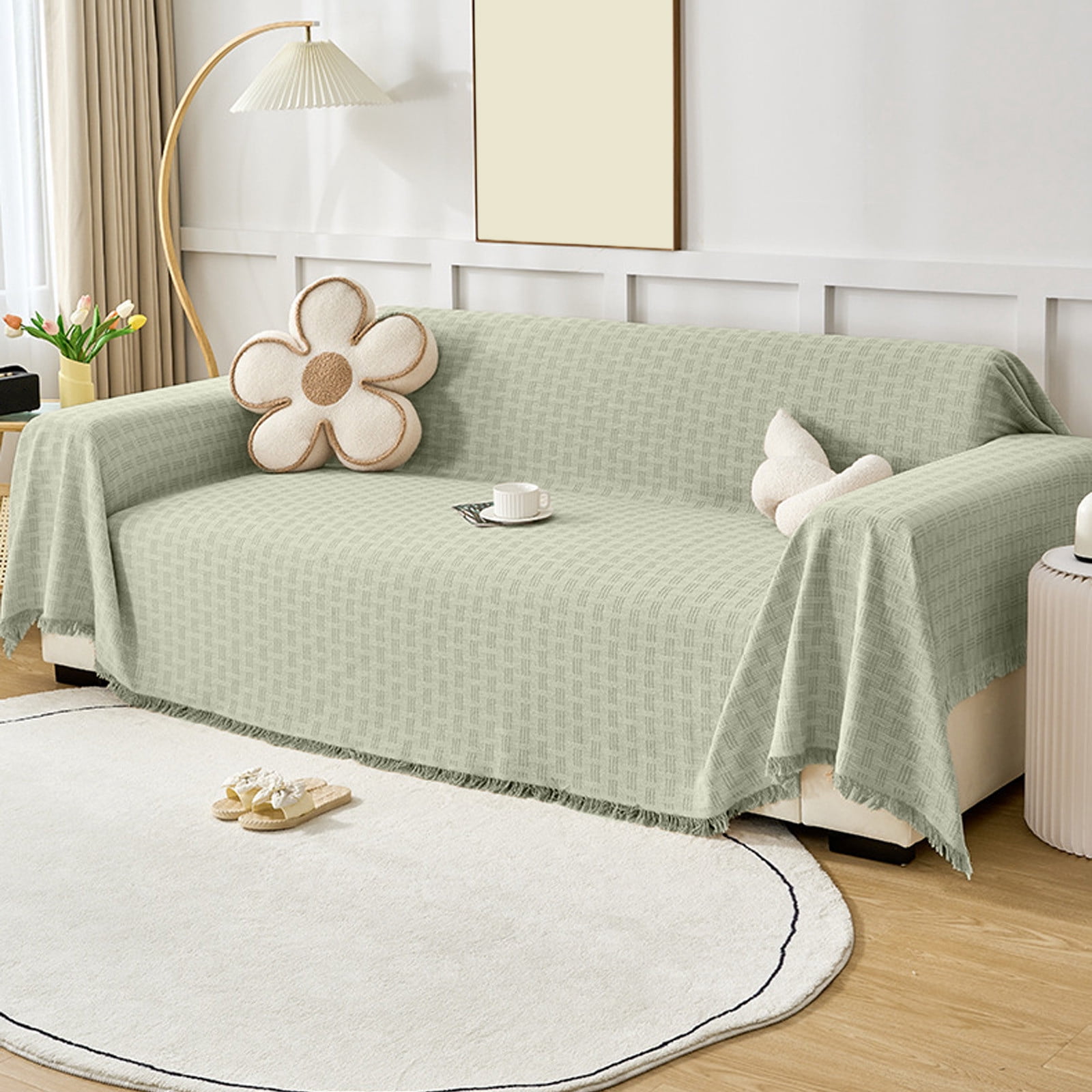 Green Green Reversible Sofa Cover 180X230Cm Nylon Spandex Slipcover For Furniture
