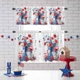 thumbnail image 3 of Independence Day Kitchen Curtains Valances 3 Piece Set, Red Blue Watercolor Flora American Flag Rod Pocket Tier Curtain and Valance Drapes for Small Window 24 Inch Length for Bedroom Cafe, 3 of 9