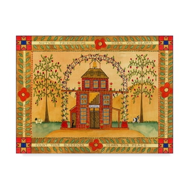 Trademark Fine Art 'School House Blessings Nurture Friendships' Canvas Art by Cheryl Bartley
