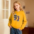 thumbnail image 2 of Fiaer Planet Printed Day of School 6 7 Long Sleeve Hoodies Six Seven Hooded Sweatshirt Casual Soft Crew Neck Basic Tops,Size 1-12 Years Yellow 160, 2 of 5