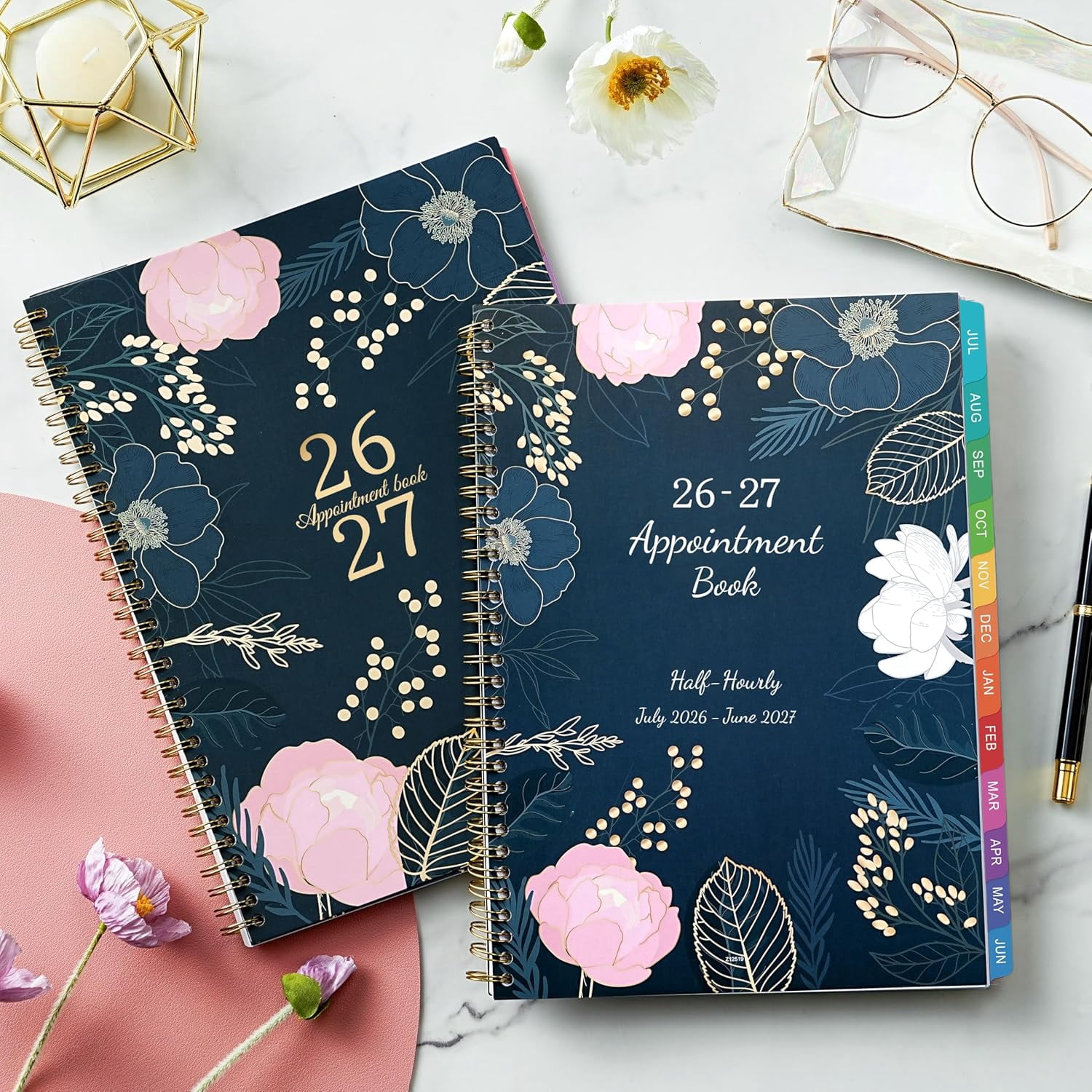 2026-2027 Appointment Book - July 2026 - June 2027, Weekly Appointment Book 2026-2027, 9"x11", 2026-2027 Hourly Planner with 30-Minute Interval, Colorful Monthly Tabs, Back Pocket