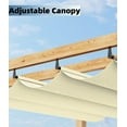 thumbnail image 4 of Riedhoff 10 x 10 Ft Wood-Grain Aluminum Outdoor Pergola with Retractable Canopy Sun Shade,Beige, 4 of 7
