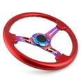 thumbnail image 4 of Volante deportivo para coche, 350 mm/14 pulgadas de diámetro, universal, para vehículos de carreras, 6 orificios, color rojo, 4 of 12