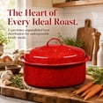 thumbnail image 2 of VAETTLO 8.7-inch Covered Round Roaster Red – 3lb Capacity Mini Roaster Enamel Steel Cookware, Dishwasher Safe, Even Heat Distribution for Poultry Meat Vegetables, 2 of 8