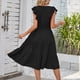 thumbnail image 1 of Vestidos midi Vestido de mujer de una línea sin mangas con cuello en V vestido largo suave para cóctel (negro S) Cgtredaw para Mujer Negro T XL, 1 of 6