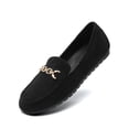 thumbnail image 1 of Mocasines Casual para Mujer DREAM PAIRS, Slip-On Planos en Gamuza Negra, 1 of 9