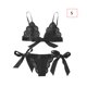 thumbnail image 1 of Conjunto de ropa interior de encaje floral encantador para mujer, regalo de lencería con bragas de malla, negro, S Advancent XX000194-04, 1 of 7
