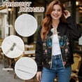 thumbnail image 6 of DISNIMO Butterfly Moon Printed Jackets for Women Zip Up Sweatshirts Floral Printed Outerwear Jacket Long Sleeve Outwear Fall Winter Outfits, 2XL, 6 of 7