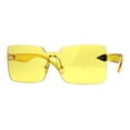 thumbnail image 1 of Womens Mod Flat Panel Shield Rectangular Oversize Retro Sunglasses Yellow, 1 of 4