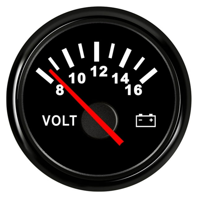 Universal 52mm Volt Meter Marine Auto Voltmeter Waterproof Gauge For Motorcycle Car Boat Automobile With Red Backlight ,Easy to Install