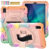 Case for iPad mini 6th Gen 8.3" 2021, Heavy Duty Kids Case with Kickstand & Pencil Holder & 360 Rotating Hand Strap & Crossbody Strap Case Cover for iPad mini 6th Generation - Coral